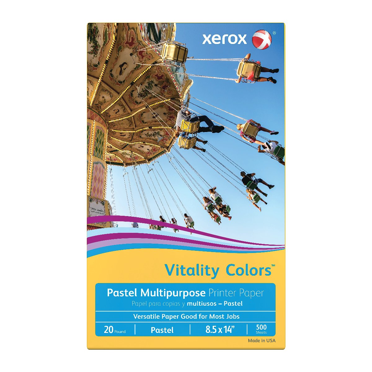 Xerox® Vitality™ Colors Pastels Goldenrod Multipurpose Printer Paper 20 lb. Smooth 8.5x14 in. 500 Sheets per Ream